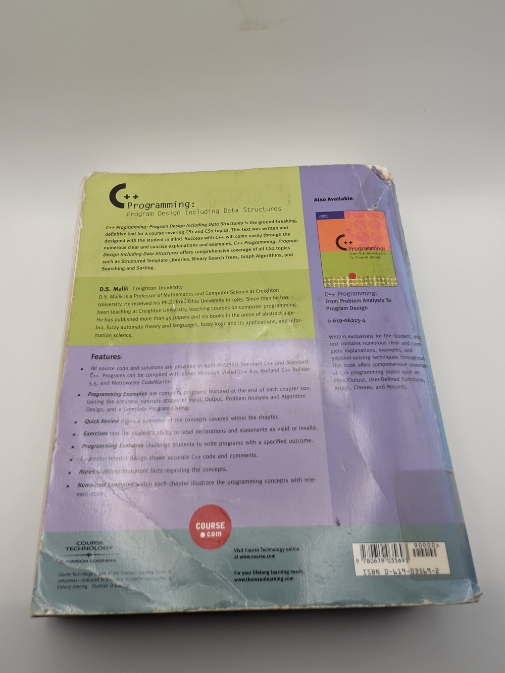 C++ Programming: Program Design Including Data Structures by D. S. Malik - Picture 10 of 10